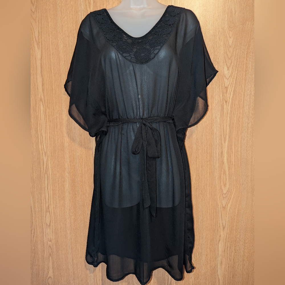NWOT Black Sheer Overlayer Dress by Mossimo Supply Co. - size Large